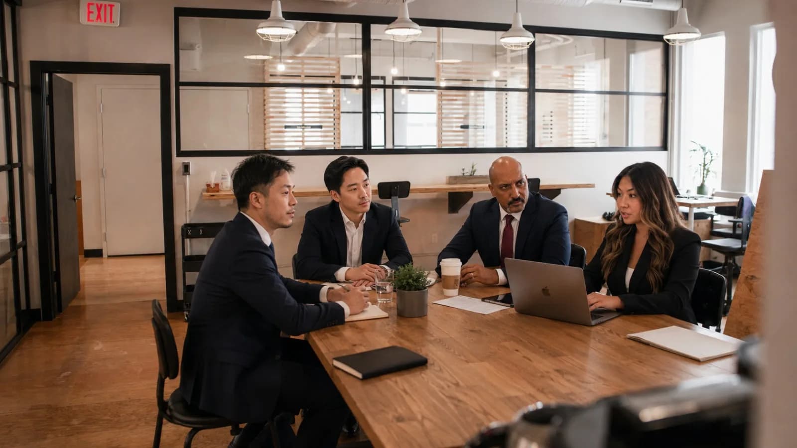 Team collaborating in the office